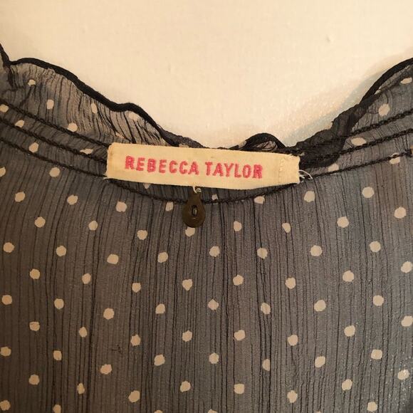 Rebecca Taylor Sheer Silk Polka Dot Blouse - Picture 3 of 4